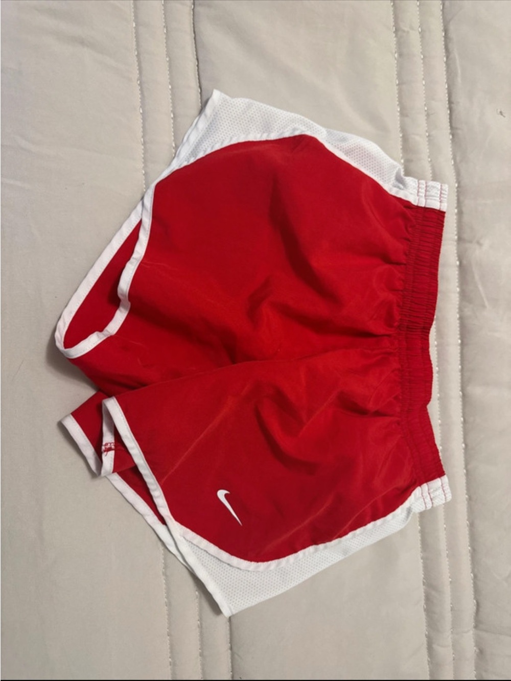 Nike Red & White Girls' Athletic Shorts